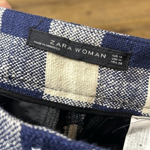 Zara High Waisted Gingham Shorts Size M - Picture 6 of 7